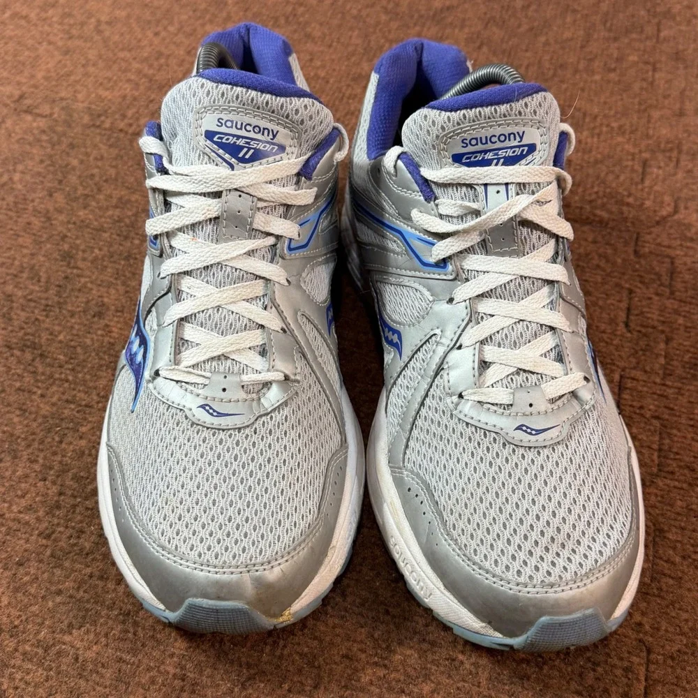 Saucony Cohesion 11 Womens Running Shoes Grey Blue S10420-6 Orthotic Insole 12